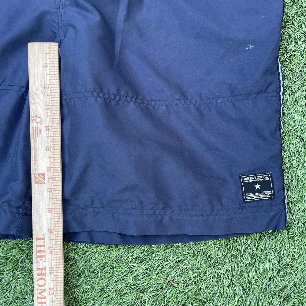 Vintage Old Navy Cargo Shorts Men's Large Blue Military Nylon Belted Y2k